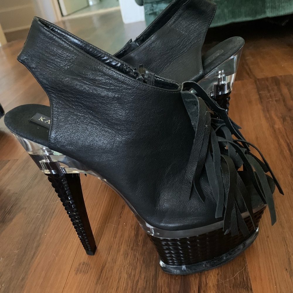 Fringe high heels